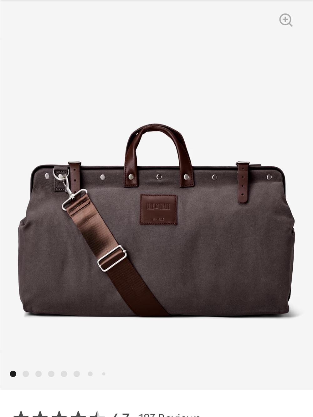 Line of Trafe canvas weekender bag gray